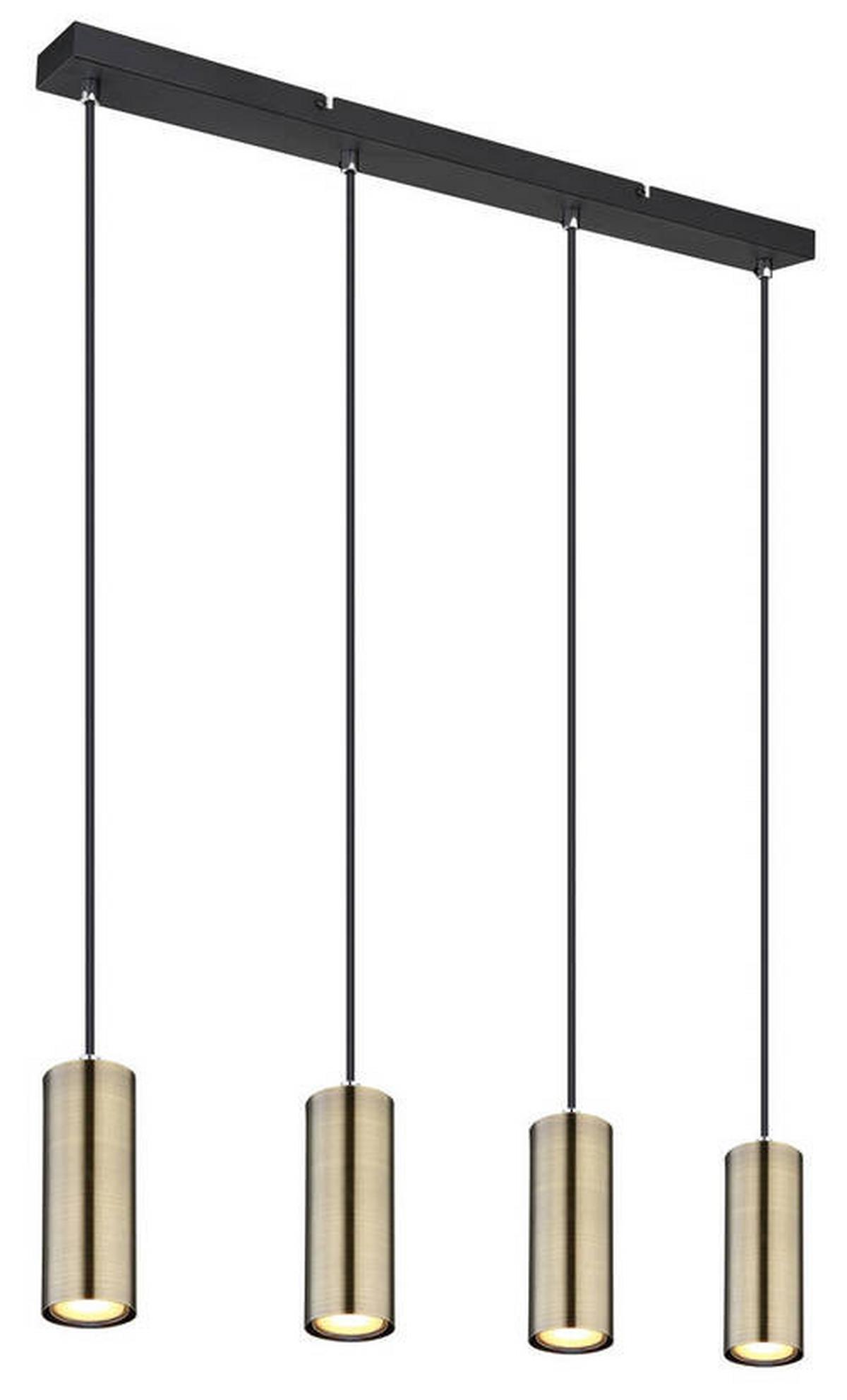 Viseča Svetilka Robby - črna/barve medenine, Design, kovina (65/6/120cm) - Globo
