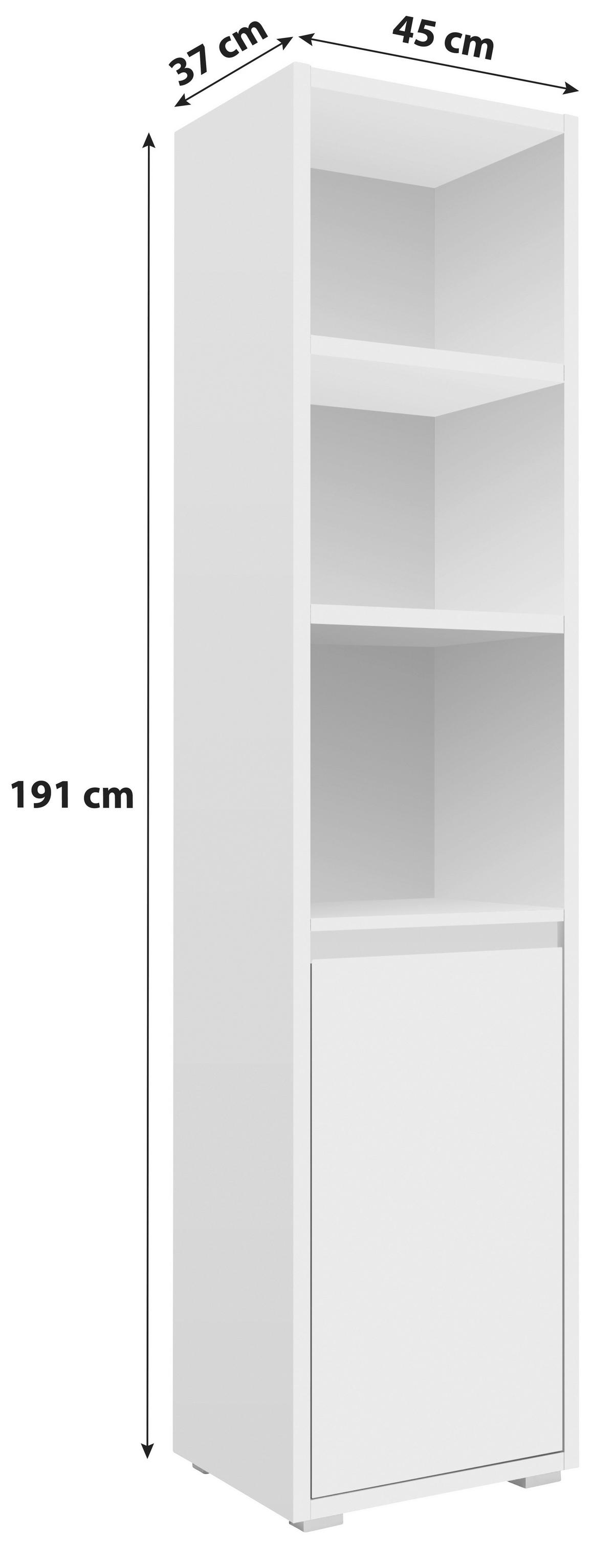 Arhivska Omara Image 25, Bela - srebrne barve/bela, Basics, umetna masa/leseni material (45/191/37cm) - MID.YOU