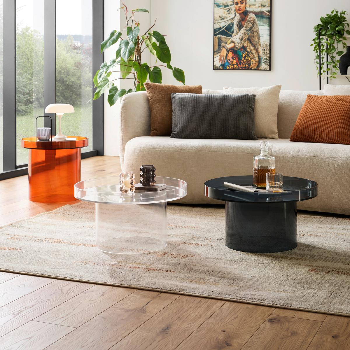 Beistelltisch Retro -Trend- - Bernsteinfarben, Lifestyle, Kunststoff (45/45/40cm) - Mömax