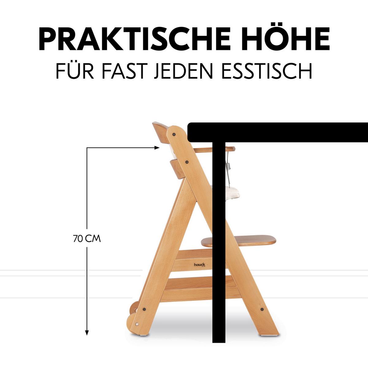 WYSOKIE KRZESŁO 66404 BETA+ - kolor bukowy, Basics, drewno (48/79/58cm) - Hauck