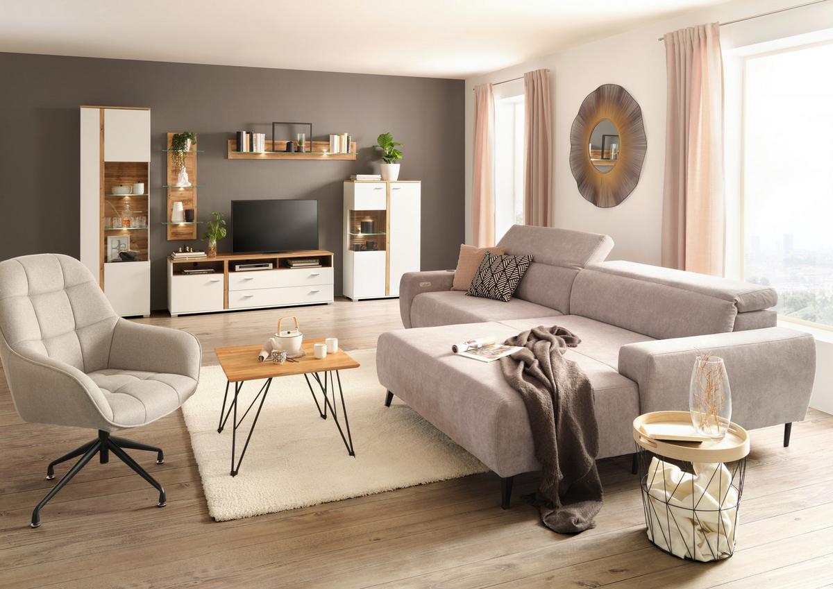 Wandpaneel Alamo in Eichefarben - Eichefarben, MODERN, Glas/Holzwerkstoff (38/110/19cm) - Mömax