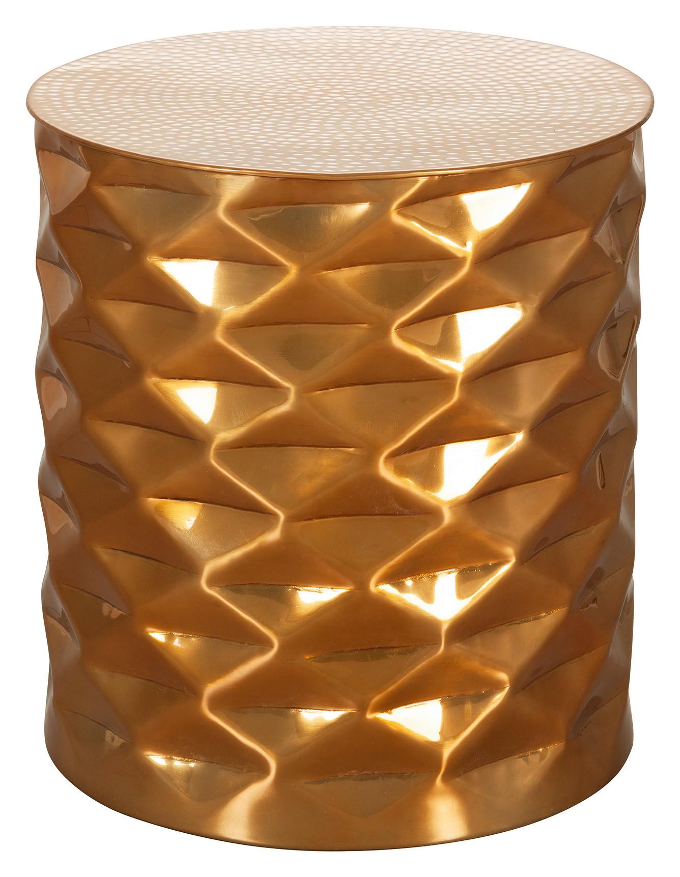 Klubska Miza Gopal - zlate barve, Trendi, kovina (43,5/43,5/48cm) - MID.YOU