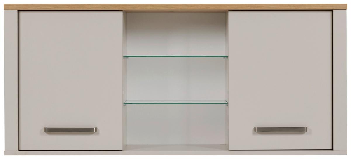 Viseći Kuhinjski Element Sardegna - kašmir/srebrne boje, Romantično / ladanjski, staklo/drvni materijal (130,3/57,5/33cm)