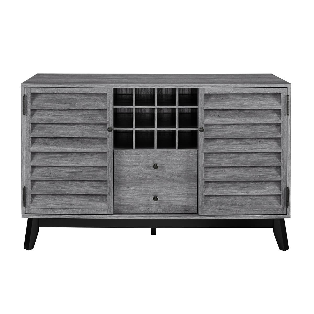 Weinregal Vaughn Grau ca. 120x76x48cm - Eichefarben/Eiche grau, Design, Holzwerkstoff/Metall (120/76/48cm) - MID.YOU