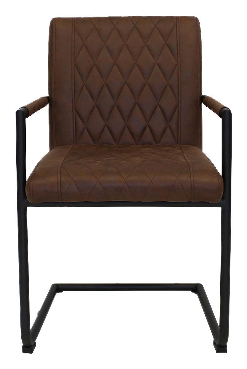 Armlehnstuhl-Set Damian ca. 52x88 cm 2er-Set Braun - Schwarz/Braun, LIFESTYLE, Textil/Metall (52/88/63cm) - MID.YOU