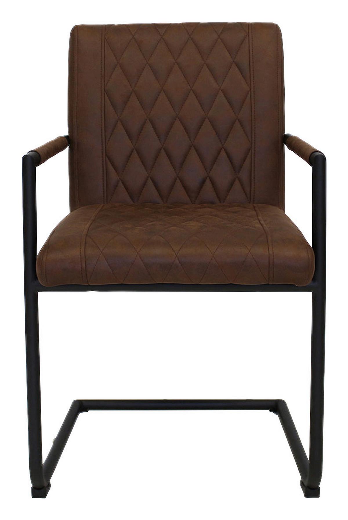 Armlehnstuhl-Set Damian ca. 52x88 cm 2er-Set Braun - Schwarz/Braun, LIFESTYLE, Textil/Metall (52/88/63cm) - MID.YOU