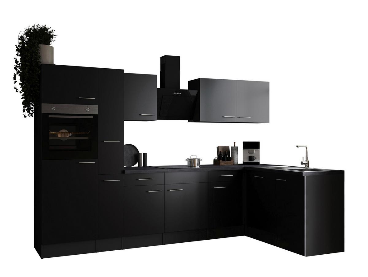 Kotna Kuhinja Z Aparati Oliver, 310x172cm - srebrne barve/črna, Design, kovina/leseni material (310/172cm) - Respekta