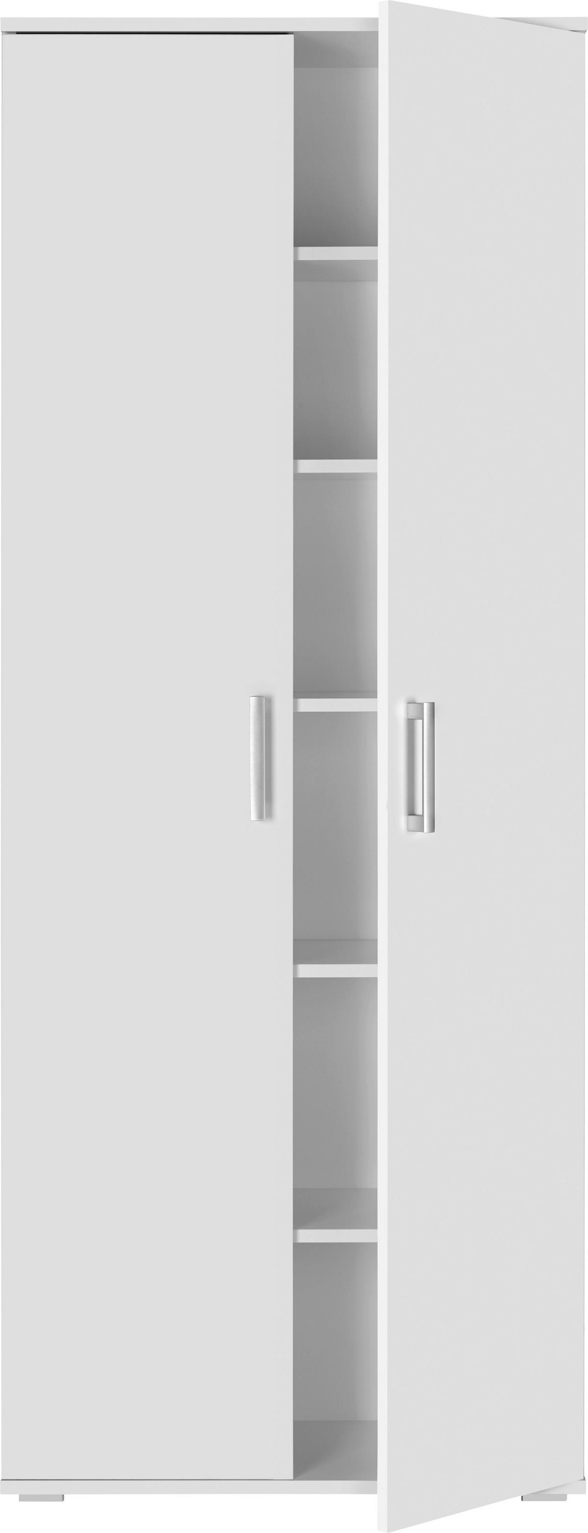 Večnamenska Omara Jimmy, Bela, 5 Polic - bela/barve aluminija, Moderno, umetna masa/leseni material (70/179/34cm) - Mömax