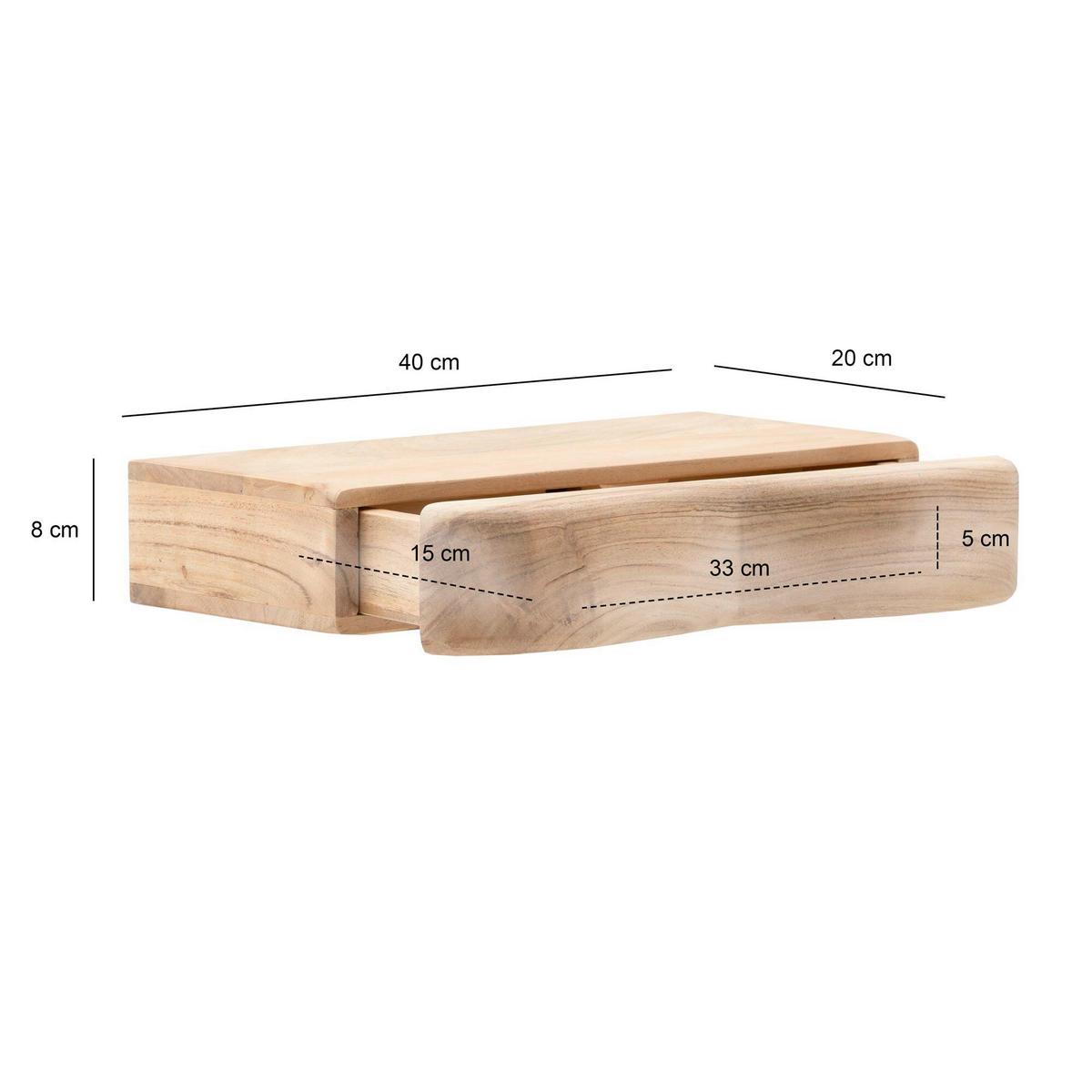 Wandboard Wl7.385 - Akaziefarben, Design, Holz (40/8/20cm) - Livetastic