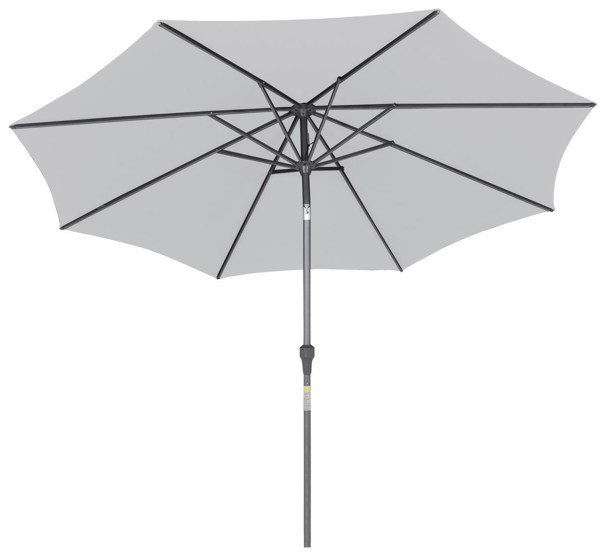 Sonnenschirm Ø 300 H: 238 cm Anthrazit/Grau - Anthrazit/Grau, KONVENTIONELL, Textil/Metall (300/300cm) - Siena Garden