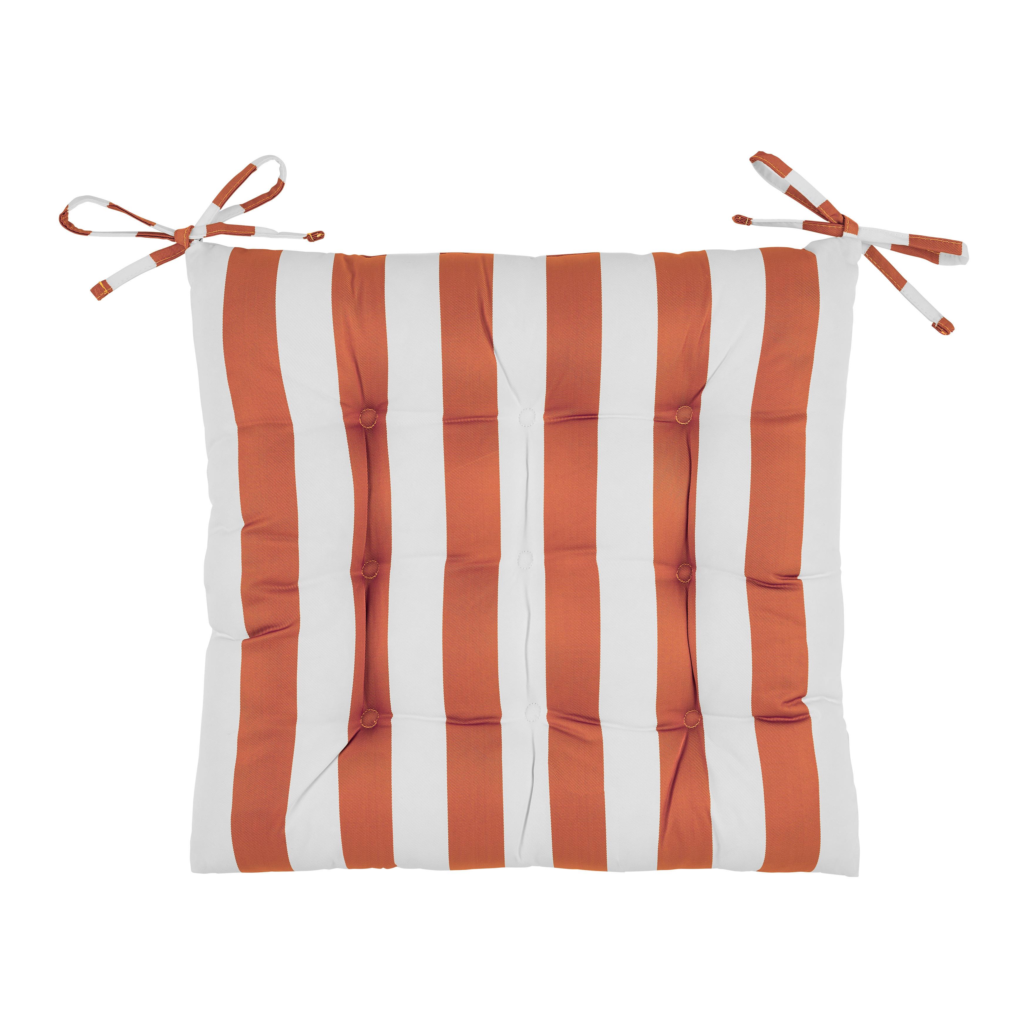 Sitzkissen Amore Streif Orange/Weiß ca. 45x45cm - Orange/Weiß, Textil (45/45cm) - Mömax