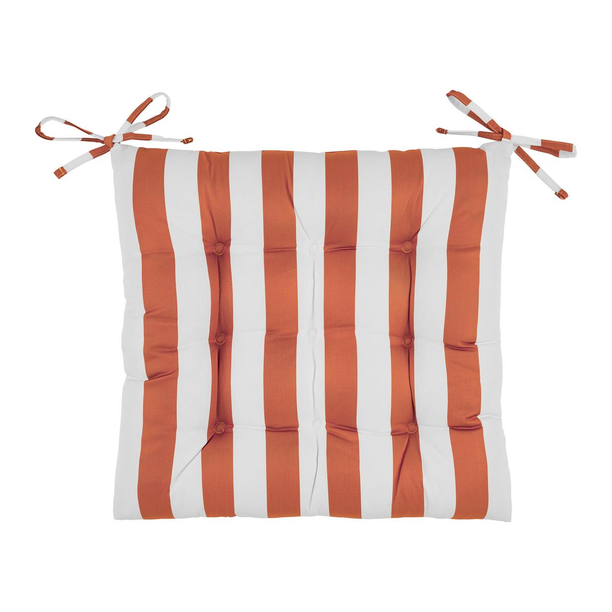 Sitzkissen Amore Streif Orange/Weiß ca. 45x45cm - Orange/Weiß, Textil (45/45cm) - Mömax