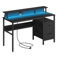 GAMINGTISCH COMPUTER DESK - Silberfarben/Schwarz, MODERN, Holzwerkstoff/Metall (135/55/89cm) - MID.YOU