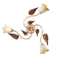 Deckenleuchte Vanda Weiß/Beige max. 6 Watt - Beige/Weiß, ROMANTIK / LANDHAUS, Glas/Metall (60/60/25cm)