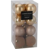 Karácsonyfagömbszett Xmas - aranyszínű, műanyag (6cm)