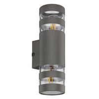 WANDLEUCHTE 78260A HAYES - Klar/Anthrazit, Basics, Glas/Kunststoff (22/6,5/6,5cm) - Globo