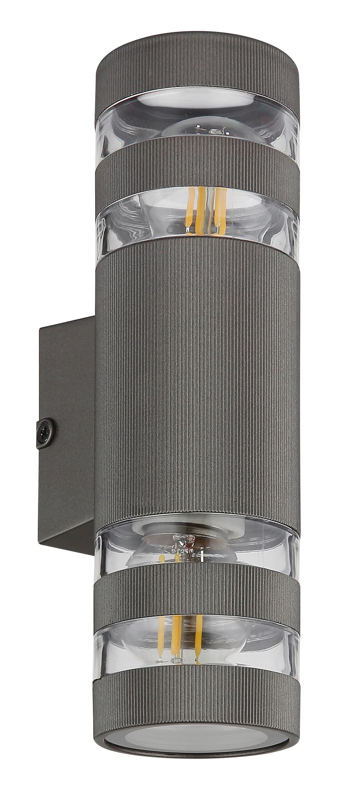 WANDLEUCHTE 78260A HAYES - Klar/Anthrazit, Basics, Glas/Kunststoff (22/6,5/6,5cm) - Globo