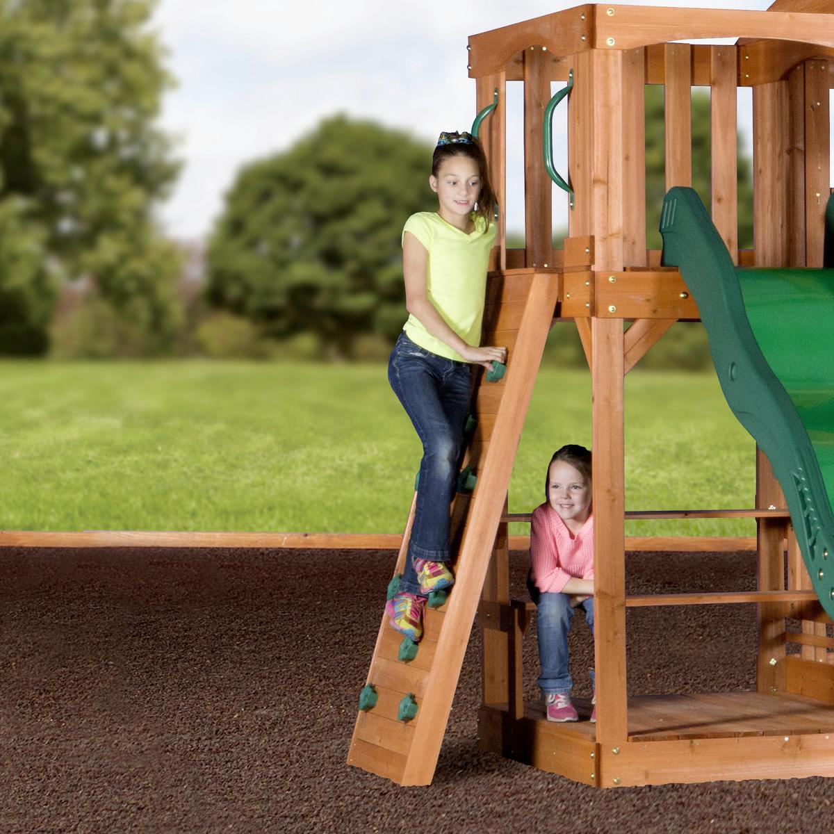 Spielturm B1808058 aus Zeder Massiv - Braun/Grün, KONVENTIONELL, Holz (537,2/290/409cm) - Ambia Garden