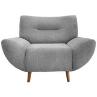 Sessel Drago Silberfarben Chenille - Wildeiche/Silberfarben, MODERN, Holz/Textil (111/81/90cm) - MID.YOU