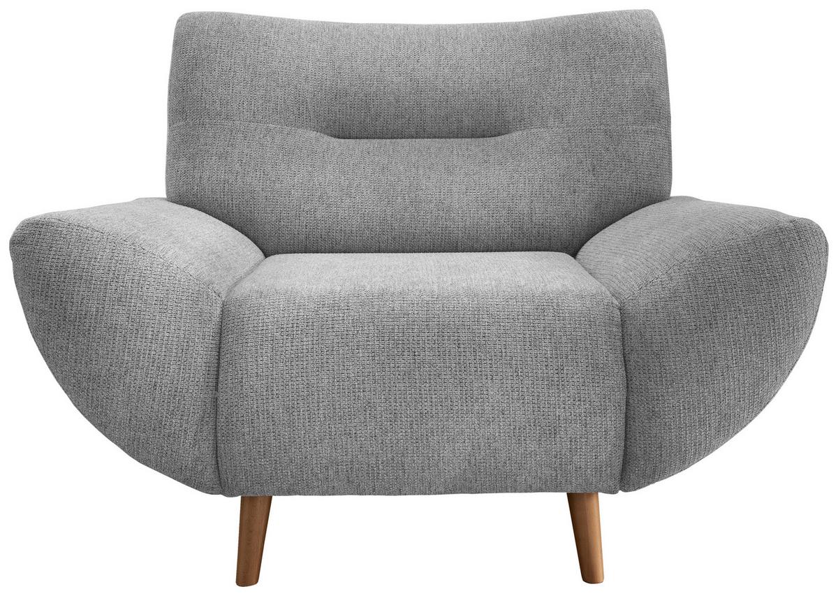 Sessel Drago Silberfarben Chenille - Wildeiche/Silberfarben, MODERN, Holz/Textil (111/81/90cm) - MID.YOU