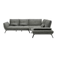 Wohnlandschaft Dunkelgrau - Dunkelgrau/Schwarz, Modern, Holzwerkstoff/Textil (310/93/250cm) - Premium Living