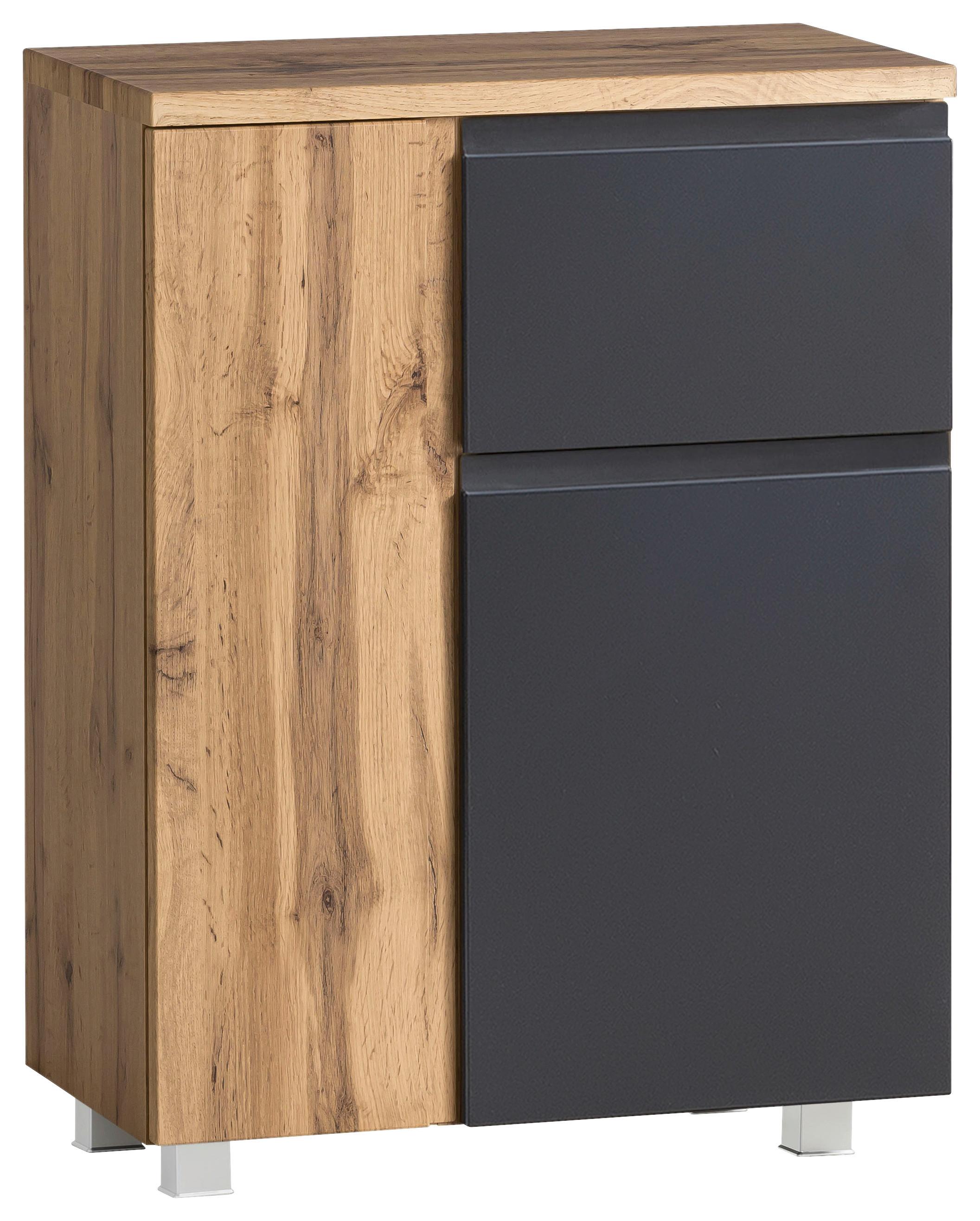 Unterschrank Varese Grau/Eiche - Eiche Wotan/Grau, MODERN, Holzwerkstoff (65/79/35cm) - Held