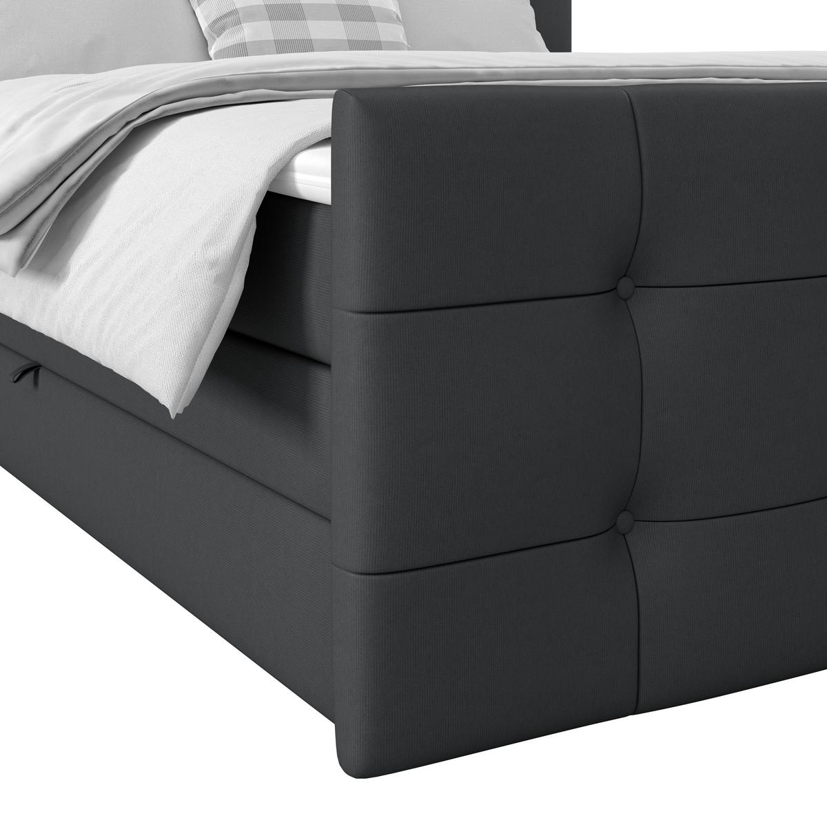PAT BOXSPRING JOSIE C - gri închis, Modern, plastic/lemn (160/200cm)