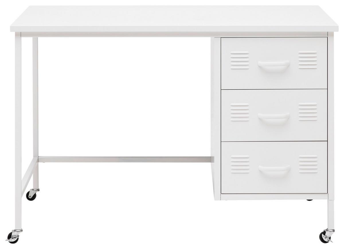 Schreibtisch Metallica Weiss - Weiss/Schwarz, Modern, Kunststoff/Metall (110/75/55cm) - Mömax