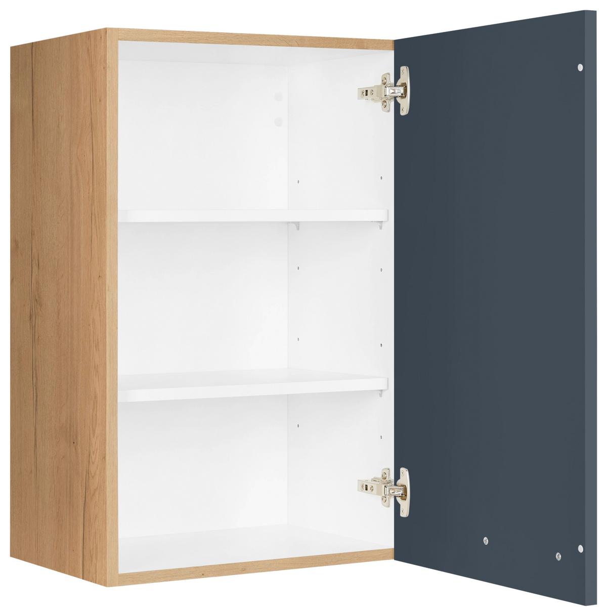 Küchenoberschrank Easytouch Blau - Blau/Eichefarben, MODERN, Holzwerkstoff/Metall (45/72/35cm) - Nobilia