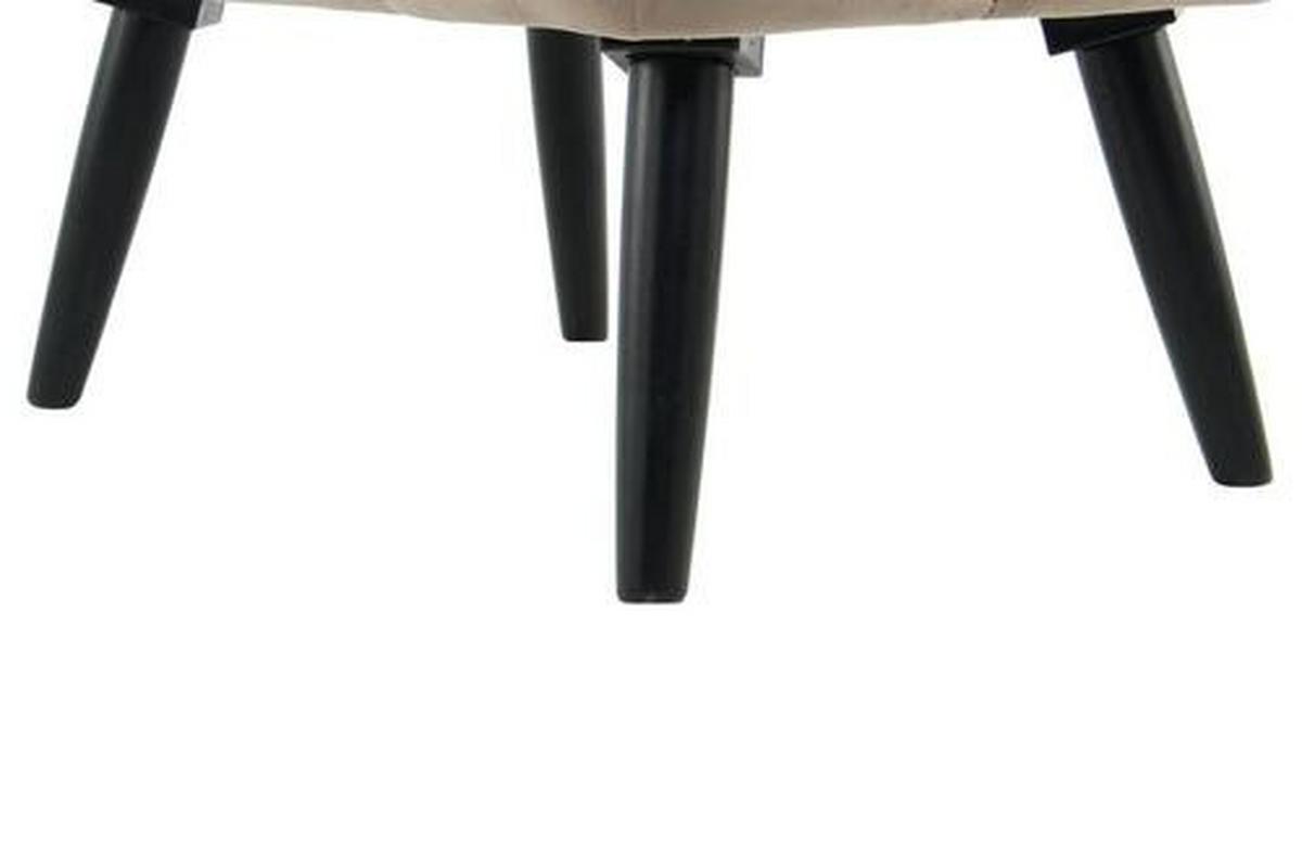 Hocker Piano ca. 40x48 cm Taupe Samt - Taupe/Schwarz, Basics, Holz/Holzwerkstoff (40/48/60cm) - Kayoom