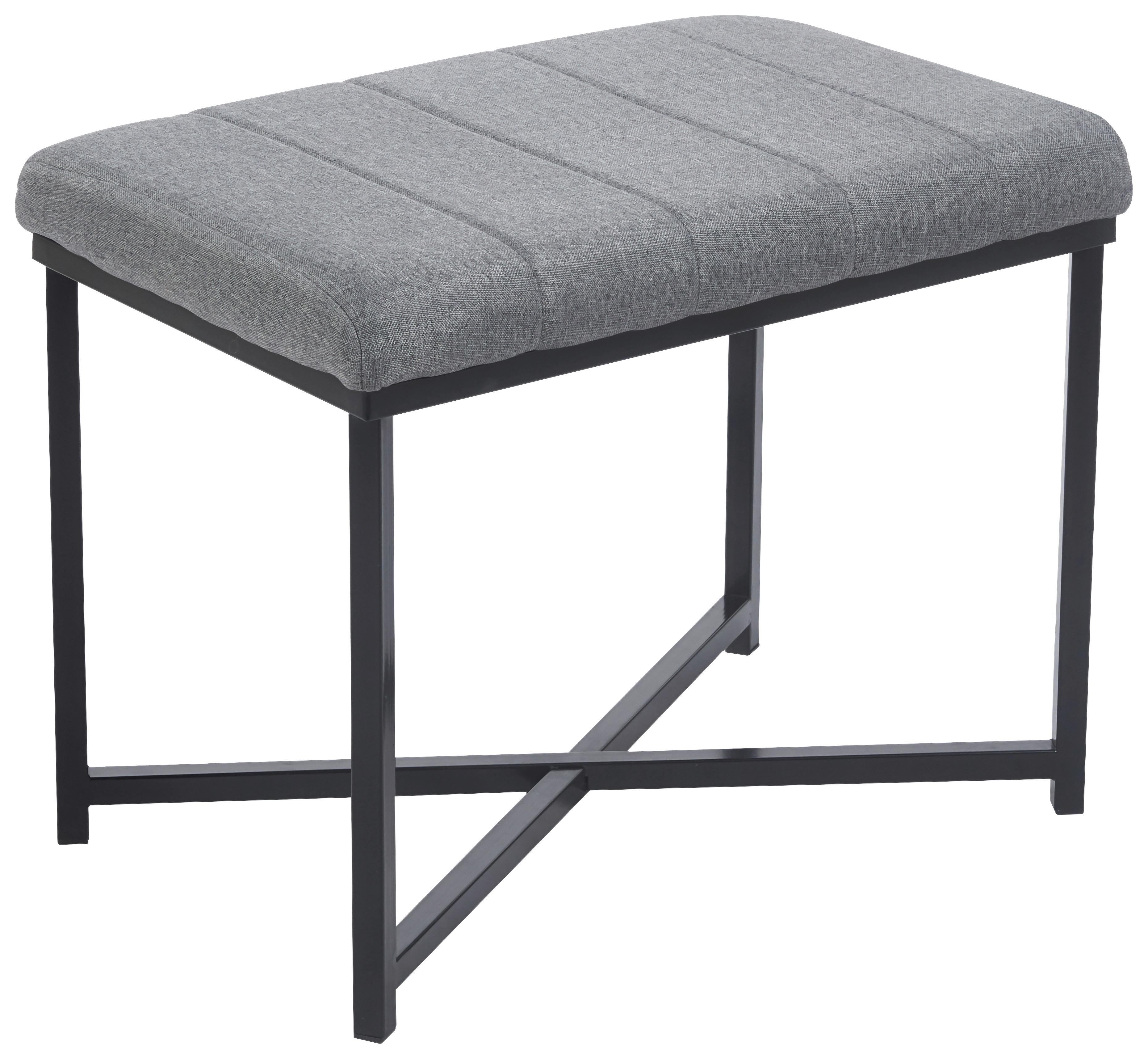 Bancă BENEDIKT 3 - negru/gri, Trend, metal/textil (58/47/38cm) - Modern Living