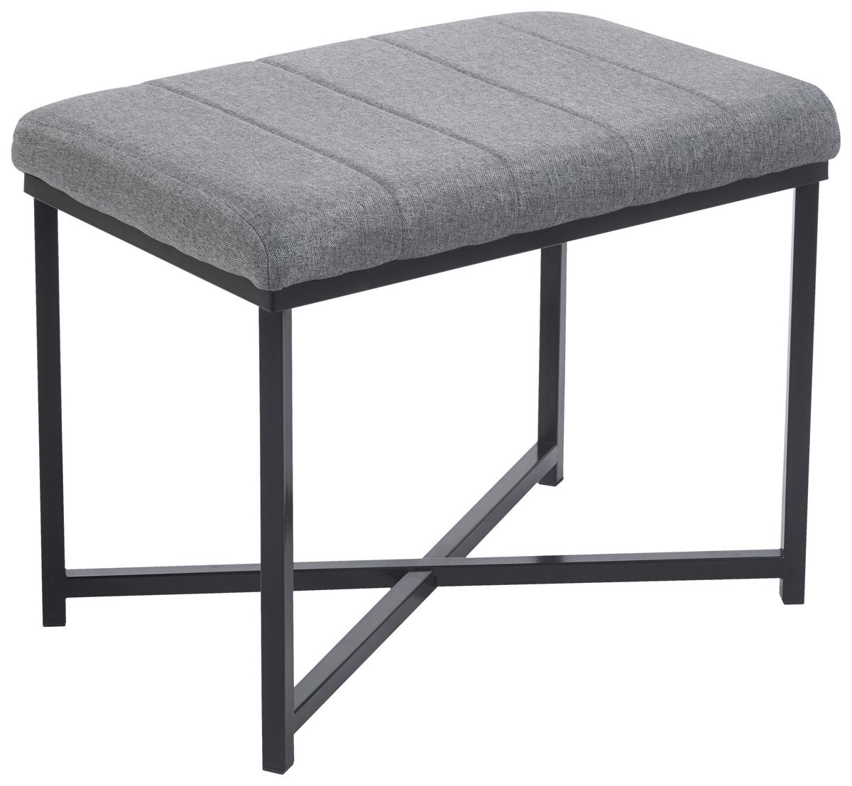 Bancă BENEDIKT 3 - negru/gri, Trend, metal/textil (58/47/38cm) - Modern Living