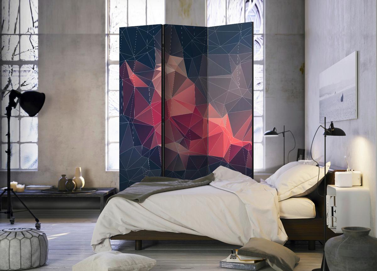 Paravan Abstract Bird, 3-Delni, Dvostranski - večbarvno, Basics, tekstil/les (135/172/3cm) - artgeist