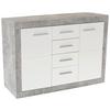 Komoda Malta - bijela/siva, Moderno, drvni materijal/plastika (138/86/35cm) - Modern Living
