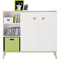Visoka Komoda Billund - hrast/bela, Moderno, leseni material/les (125/111/40cm) - Modern Living