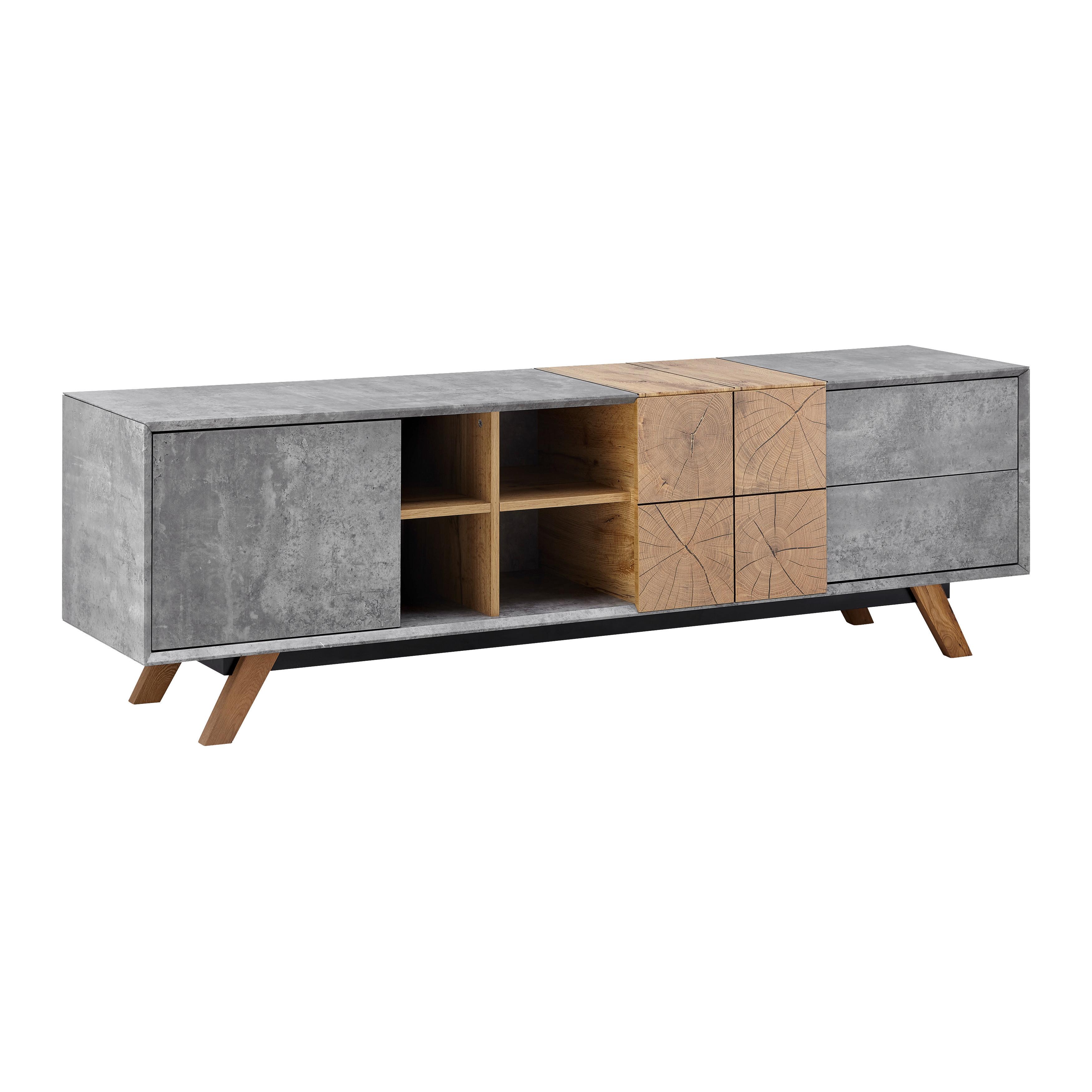 Tv-elem Casper - tölgyfa/szürke, Modern (180/55/40cm) - Bessagi Home