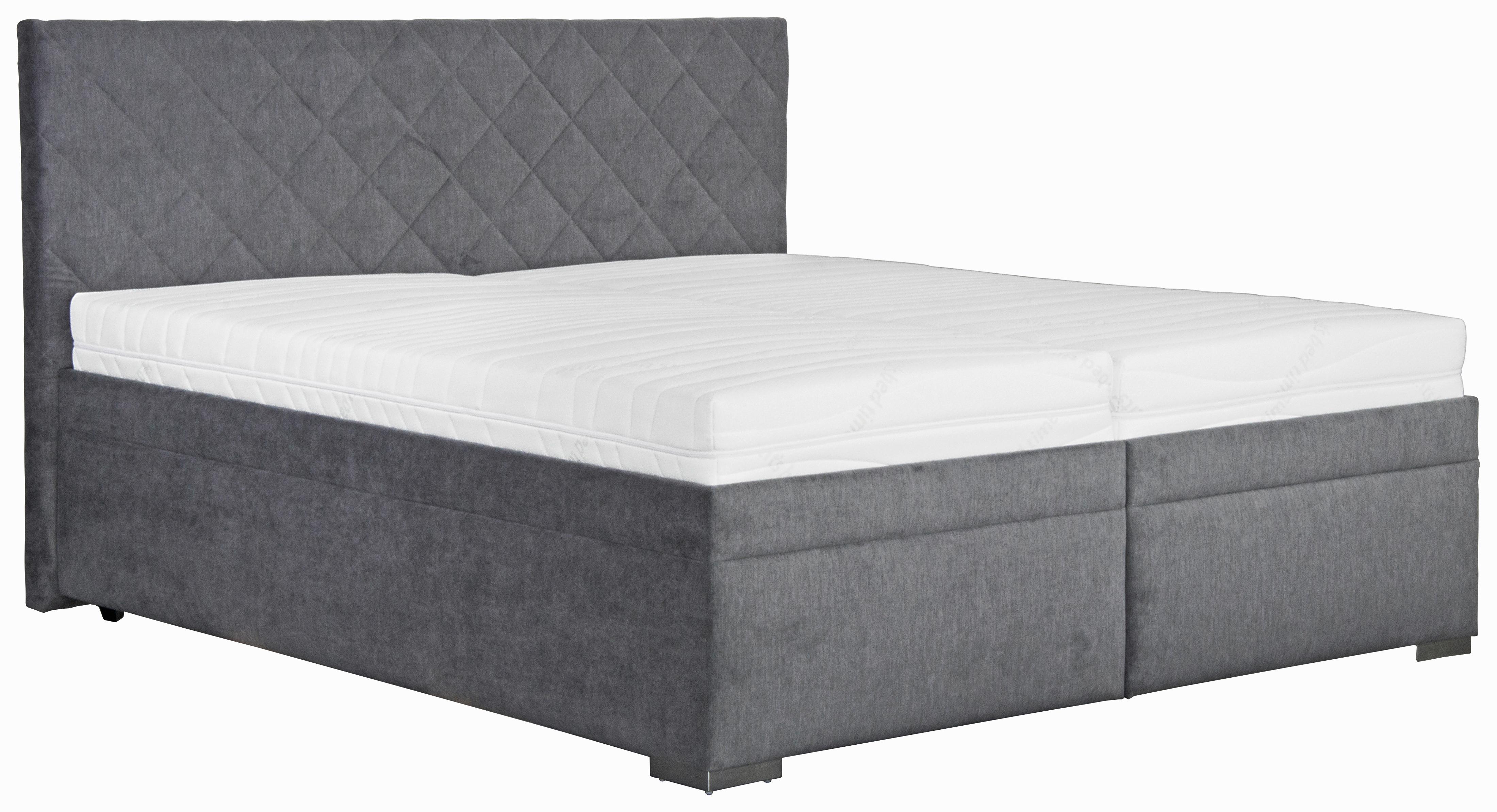 Tapecirani Krevet Klara - siva/tamno siva, Moderno, drvo/tekstil (180/200cm)