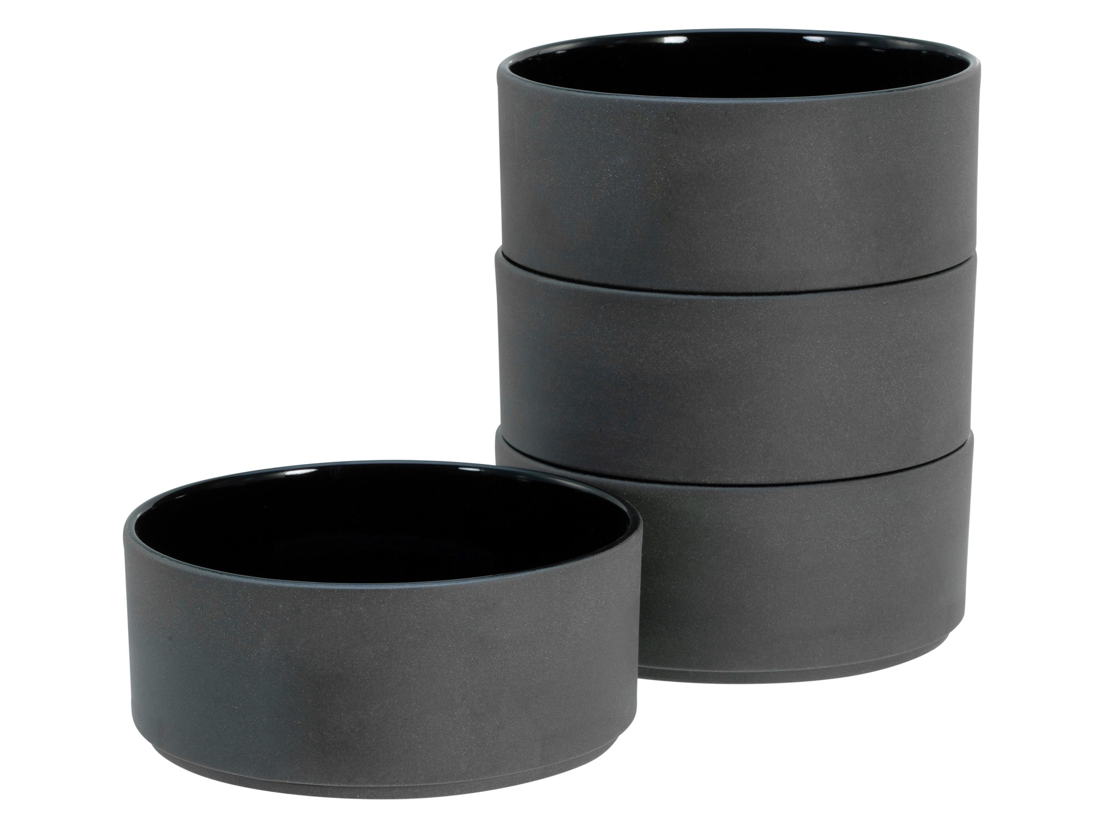 Set Skodelic Za Kosmiče Futuro Black, 4-Delni - črna, Basics, keramika (14cm) - Creatable