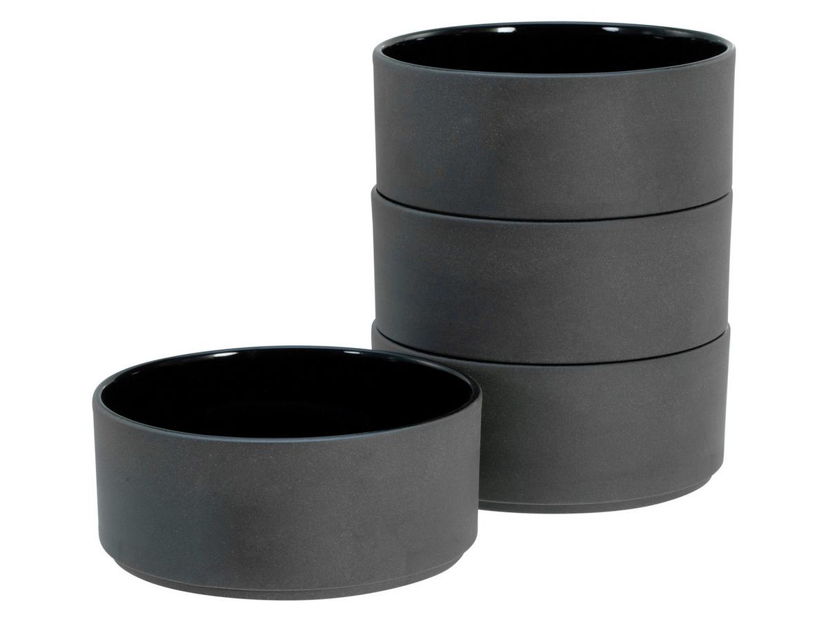 Set Skodelic Za Kosmiče Futuro Black, 4-Delni - črna, Basics, keramika (14cm) - Creatable