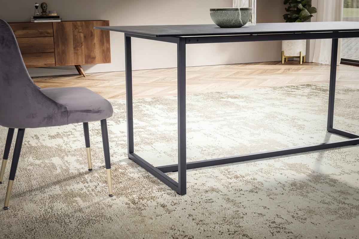 Jedilna Miza Marble, Keramika, 180x90cm - črna, Design, kovina/keramika (180/90/76cm) - MID.YOU