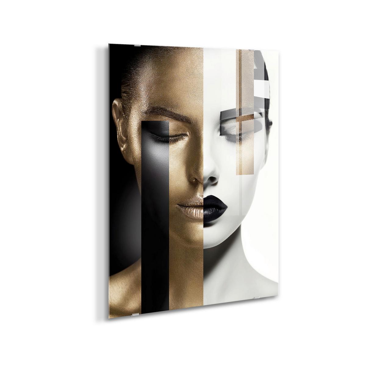 Glasbild Multicolor ca. 120x80cm - Multicolor, Basics, Glas/Papier (120/80cm)