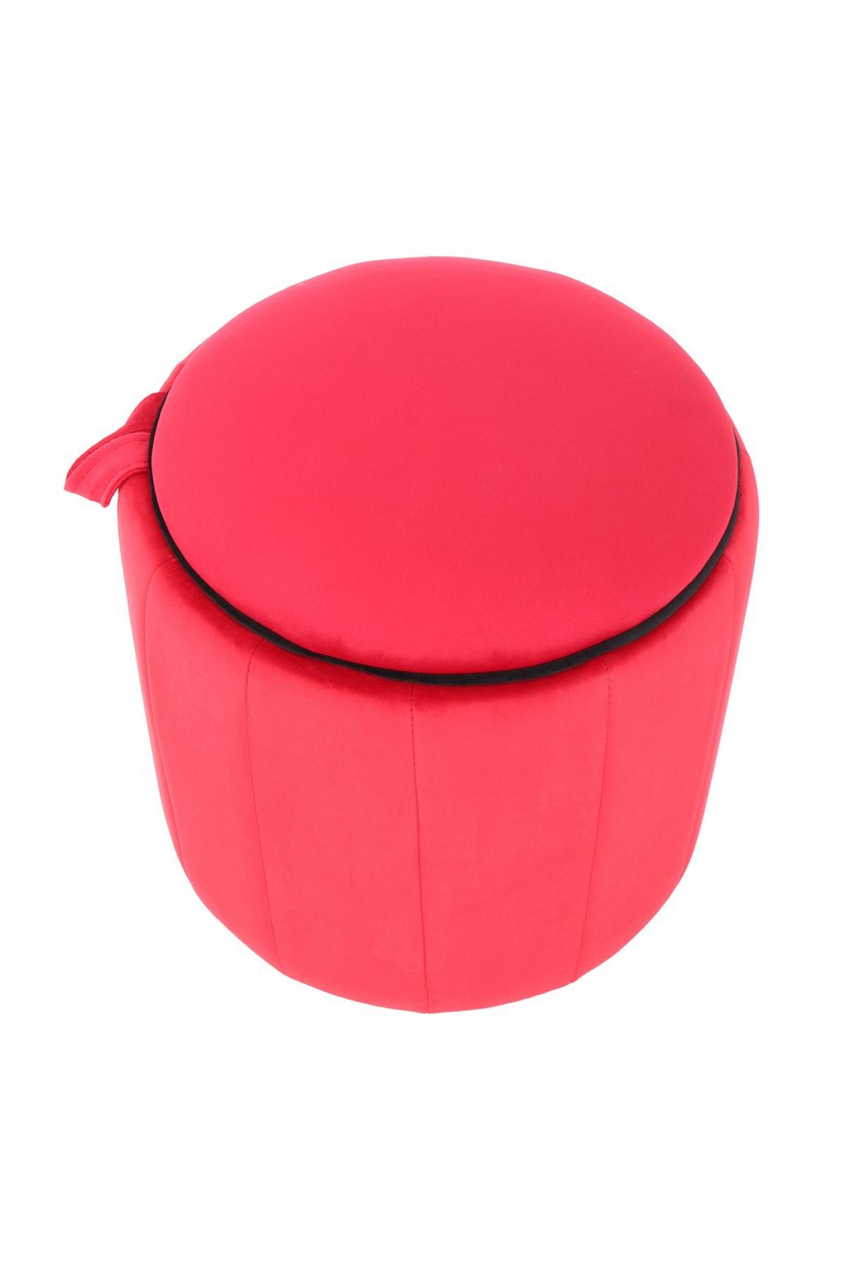 Hocker Reese 100 - Rot, Design, Textil (43/42/43cm) - Kayoom