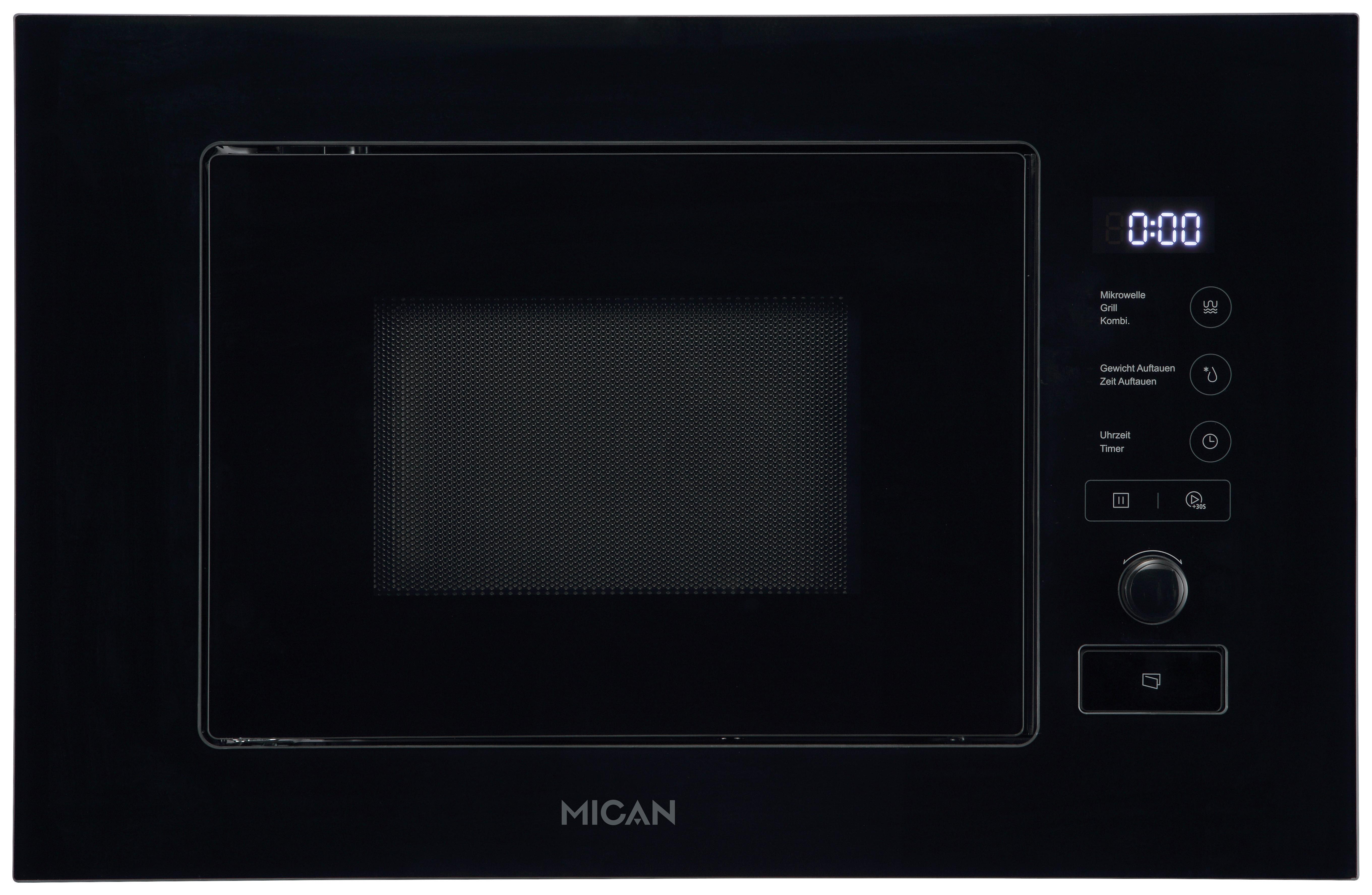 Einbaumikrowelle MGM17SCBG - Schwarz, Basics, Glas/Metall (60/38,2/32cm) - Mican