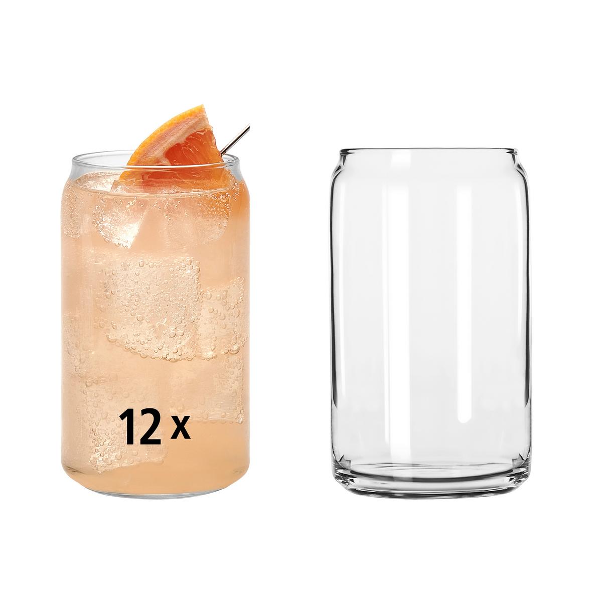 Gläserset Cans Klar 12-teilig - Klar, Basics, Glas (7,5/13,5cm)