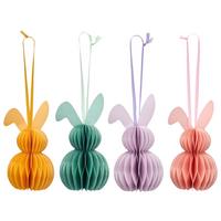 Dekohänger Paper I Gelb/Koralle/Lila/Grün, 4-tlg. - Koralle/Gelb, KONVENTIONELL, Papier (4,5/9/4,5cm) - Mömax