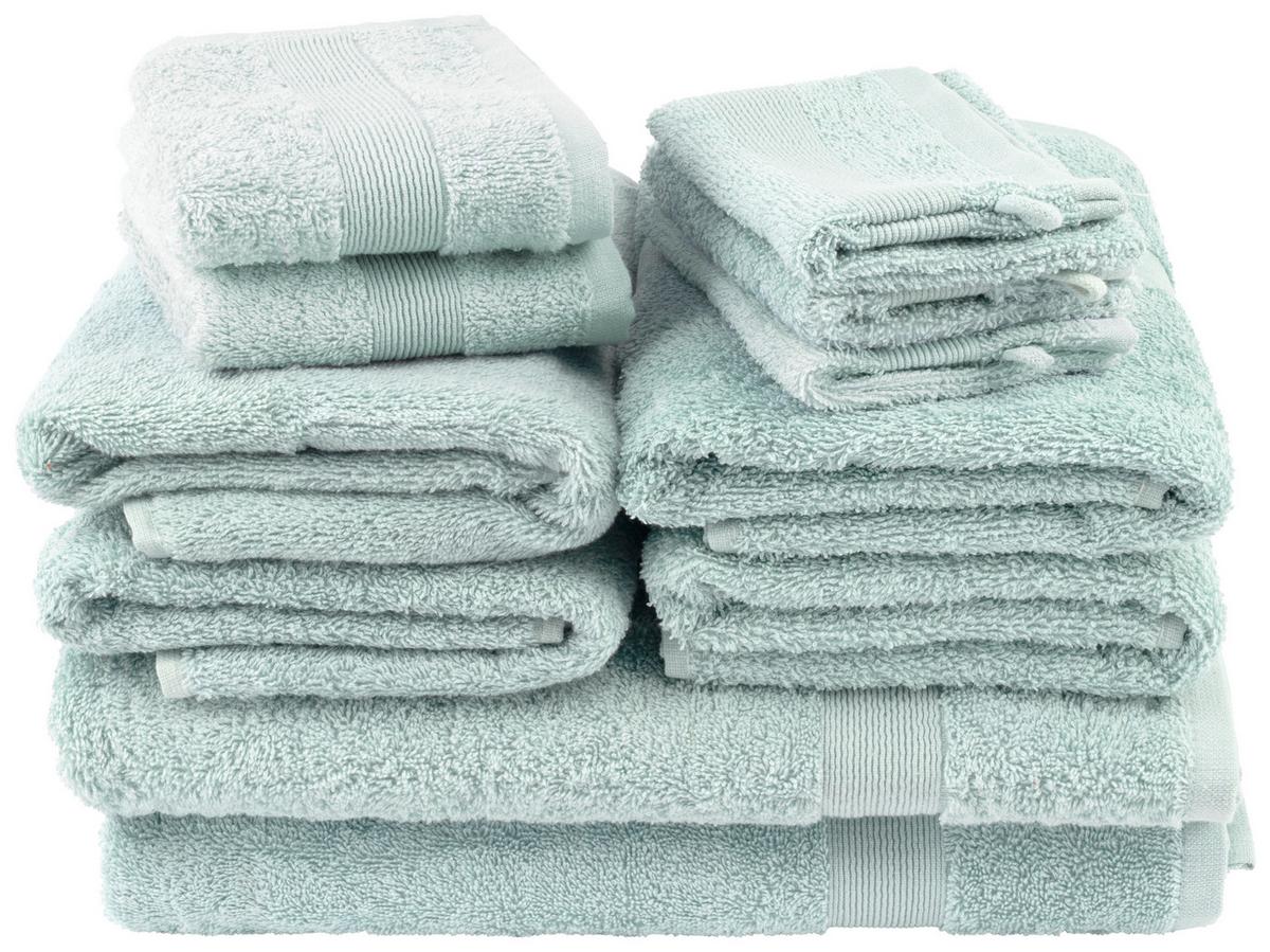 Badetuch Silke Salbeigrün ca. 100x150cm - Salbeigrün, Textil (100/150cm)