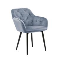 Naslanjač Samt, Svetlo Siva - črna/svetlo siva, Moderno, kovina/tekstil (61/85/45cm) - Livetastic