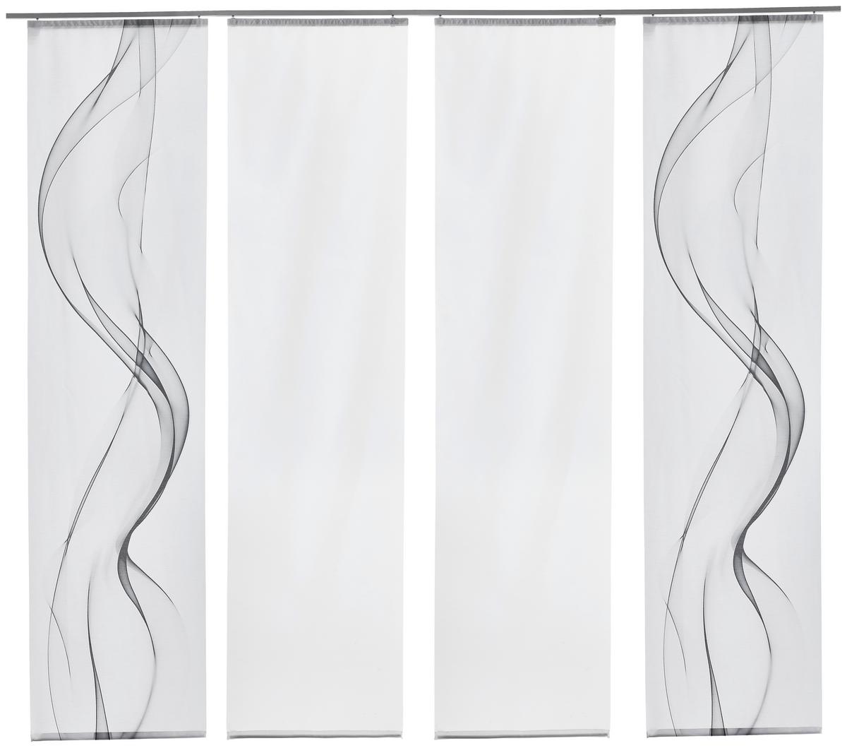 ZASŁONA PANELOWA FUMASO - biały/szary, Design, tkanina (60/245cm) - Novel