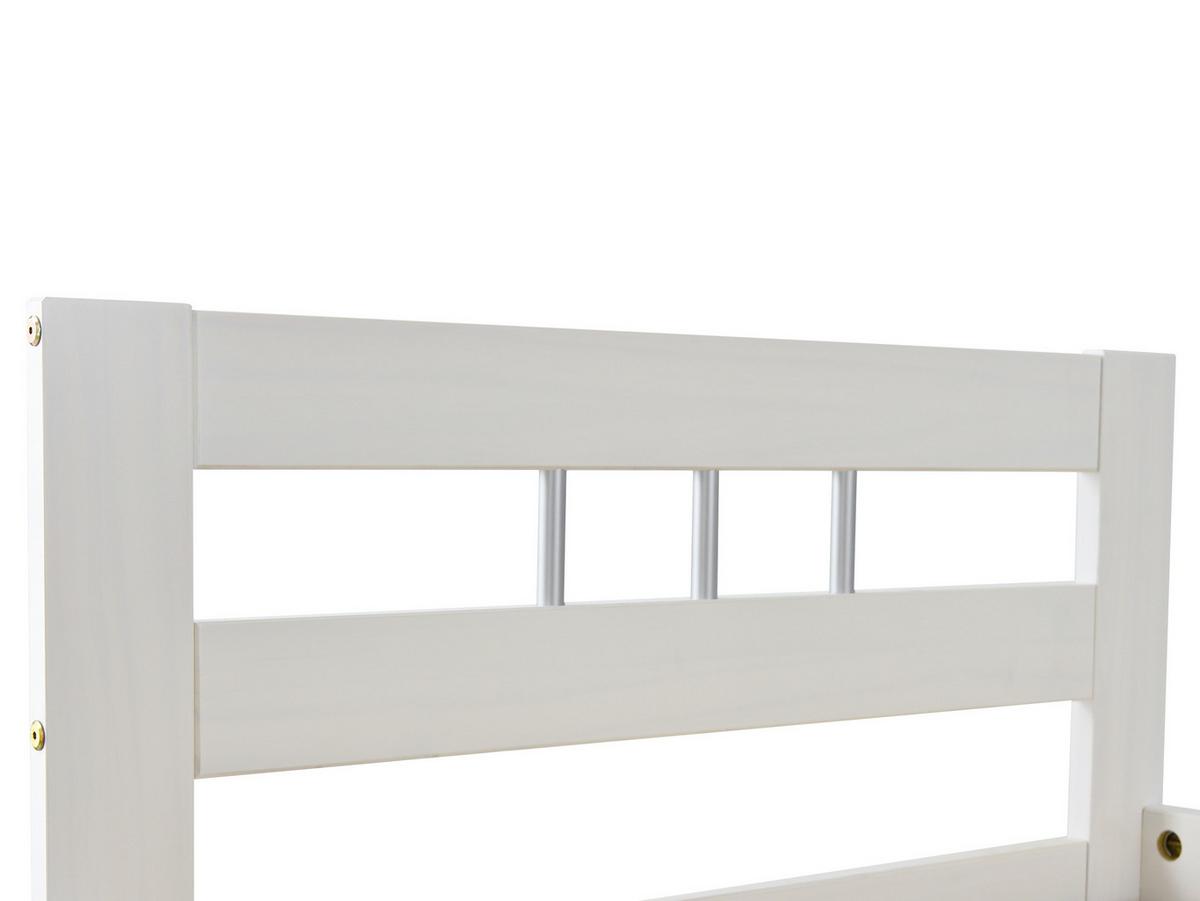 Postelja Billy, Bela, Masiven Bor, 90x200 - bela, Konvencionalno, les (90/200cm) - MID.YOU