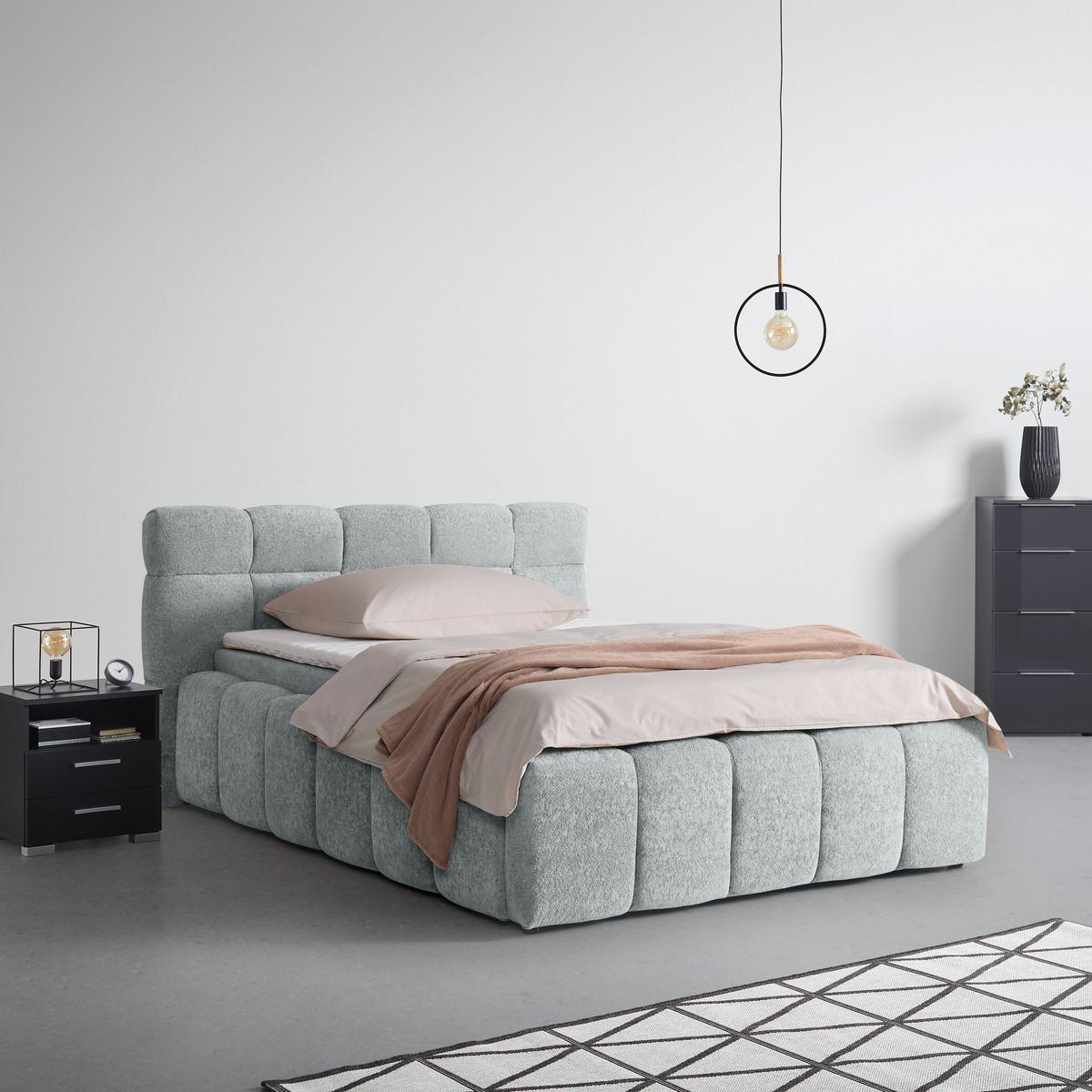 Polsterbett Monte -Top- -Based- - Hellgrau/Schwarz, Konventionell, Kunststoff/Textil (140/200cm) - Based